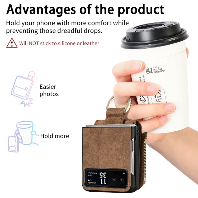 For Motorola Razr 40 Retro Skin-feel Ring Multi-card Wallet Phone Case(Brown) - Motorola Cases by PMC TechLife | Online Shopping South Africa | PMC TechLife | Buy Now Pay Later Mobicred