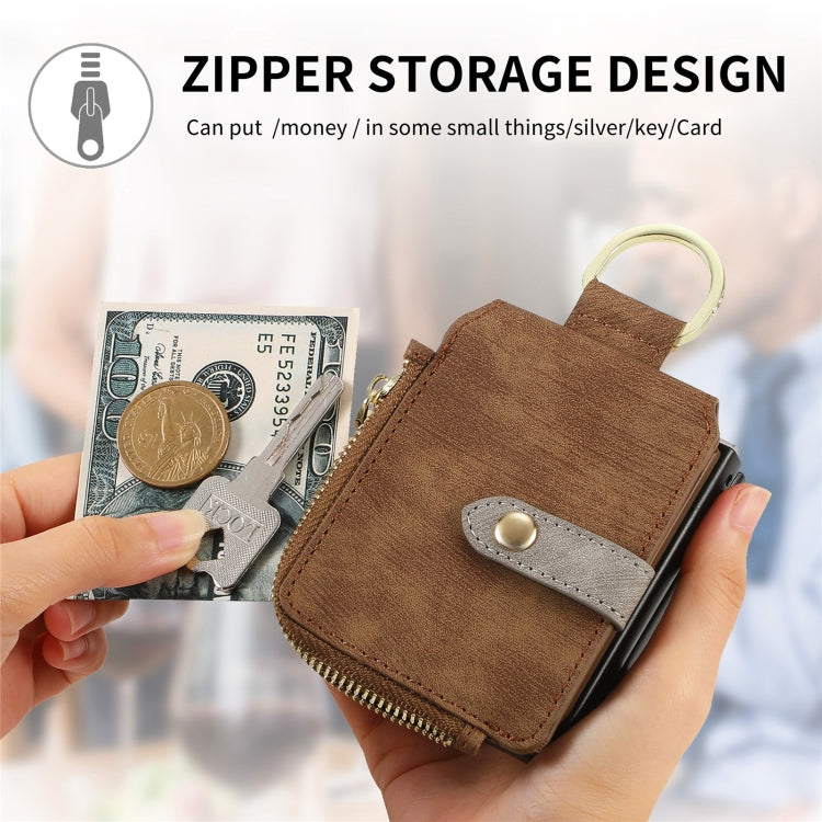 For Motorola Razr 40 Ultra Retro Skin-feel Ring Multi-card Wallet Phone Case(Brown) - Motorola Cases by PMC TechLife | Online Shopping South Africa | PMC TechLife | Buy Now Pay Later Mobicred