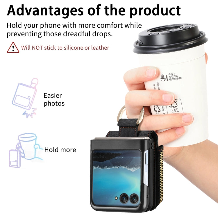 For Motorola Razr 40 Ultra Retro Skin-feel Ring Multi-card Wallet Phone Case(Black) - Motorola Cases by PMC TechLife | Online Shopping South Africa | PMC TechLife | Buy Now Pay Later Mobicred
