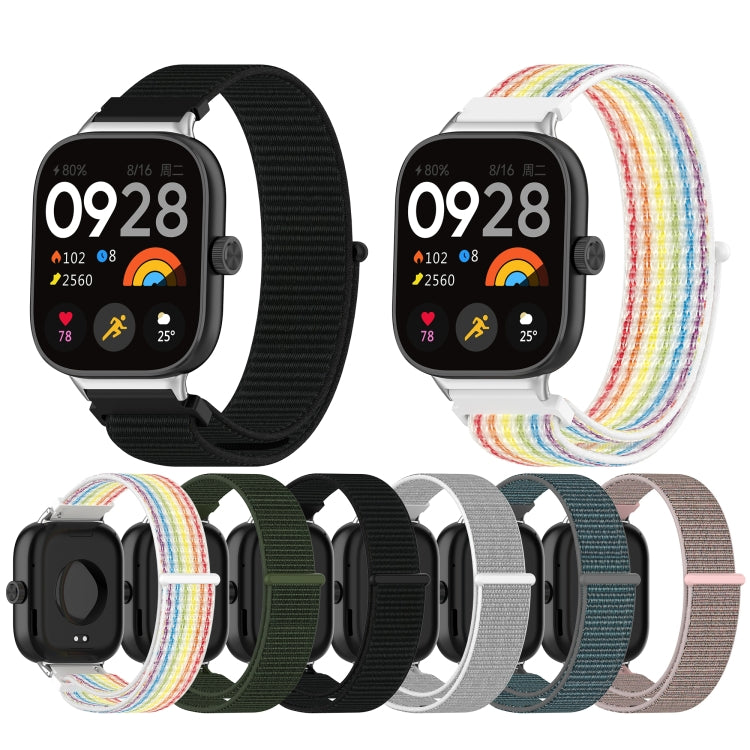 For Redmi Watch 4 / Watch 5 Nylon Loop Metal Connector Watch Band(Black) - Watch Bands by PMC TechLife | Online Shopping South Africa | PMC TechLife | Buy Now Pay Later Mobicred