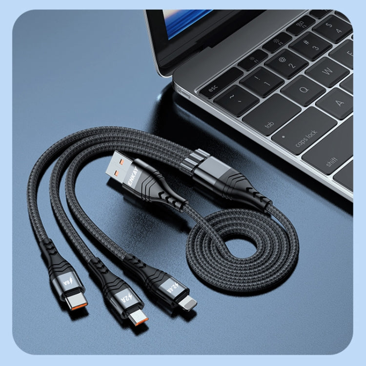 ENKAY 3-in-1 6A USB to Type-C / 8 Pin / Micro USB Multifunction Fast Charging Cable, Cable Length:2m(Grey) - free shipping - PMC Jewellery - Order now!