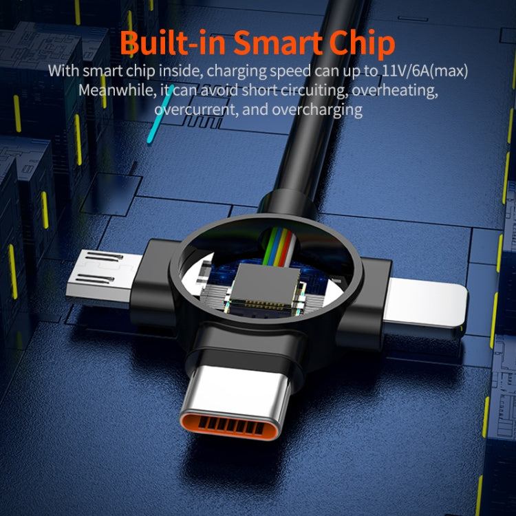 ENKAY 66W Reversible USB to Type-C / 8 Pin / Micro USB Elastic Spring Fast Charging Cable, Length 1.5m(Type B) - free shipping - PMC TechLife - Order now!