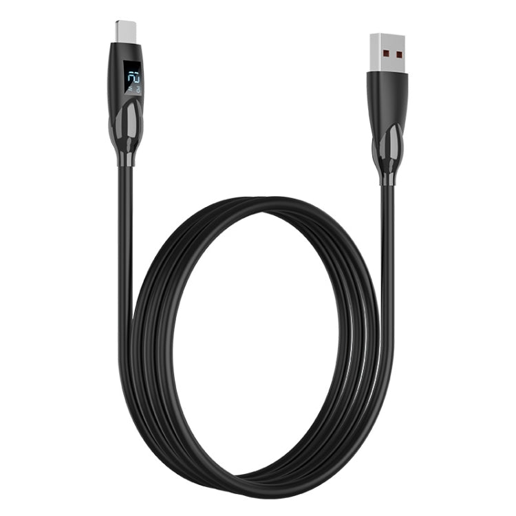 ENKAY 2.4A USB to 8 Pin Fast Charging Data Silicone Cable with LED Display, Length:1m(Black) - free shipping - PMC Jewellery - Order now!