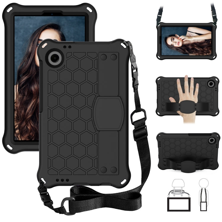 For Blackview Tab 60 8.7 2023 Honeycomb EVA Hybrid PC Tablet Case with Strap(Black+Black) - Others by PMC TechLife | Online Shopping South Africa | PMC TechLife | Buy Now Pay Later Mobicred