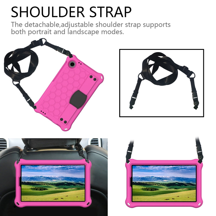 For Blackview Tab 60 8.7 2023 Honeycomb EVA Hybrid PC Tablet Case with Strap(Rose Red+Black) - Others by PMC TechLife | Online Shopping South Africa | PMC TechLife