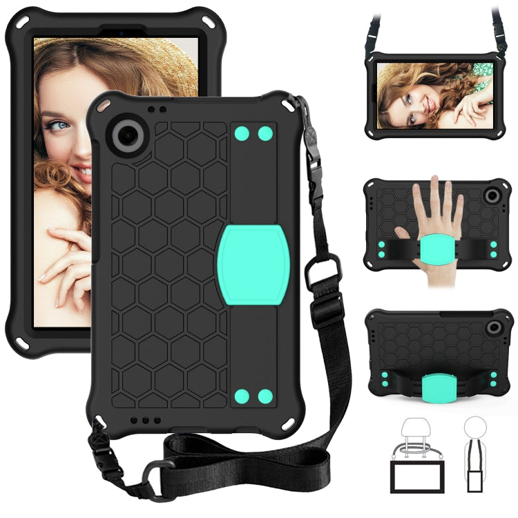 For Alcatel Joy Tab2 2020 / 3T 8.0 Honeycomb EVA Hybrid PC Tablet Case with Strap(Black+Aqua) - Others by PMC TechLife | Online Shopping South Africa | PMC TechLife | Buy Now Pay Later Mobicred