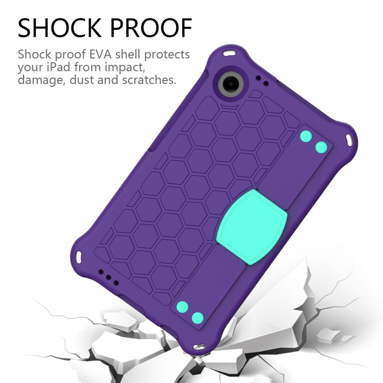 For Alcatel Joy Tab2 2020 / 3T 8.0 Honeycomb EVA Hybrid PC Tablet Case with Strap(Purple+Aqua) - free shipping - PMC TechLife - Order now!