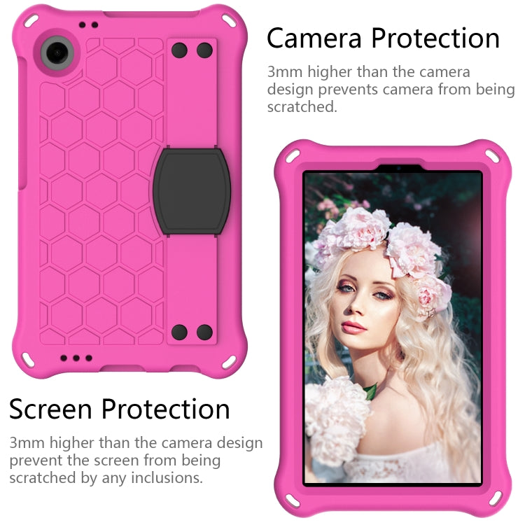 For Alcatel Joy Tab2 2020 / 3T 8.0 Honeycomb EVA Hybrid PC Tablet Case with Strap(Rose Red+Black) - Others by PMC TechLife | Online Shopping South Africa | PMC TechLife | Buy Now Pay Later Mobicred