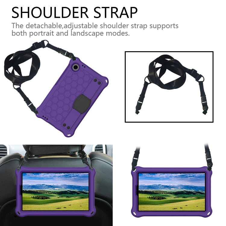 For Alcatel Joy Tab2 2020 / 3T 8.0 Honeycomb EVA Hybrid PC Tablet Case with Strap(Purple+Black) - Others by PMC TechLife | Online Shopping South Africa | PMC TechLife | Buy Now Pay Later Mobicred