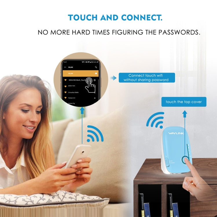 WAVLINK WN576K1 AC1200 Household WiFi Router Network Extender Dual Band Wireless Repeater, Plug:AU Plug (Blue) - free shipping - PMC Jewellery - Order now!