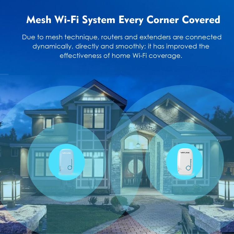 WAVLINK WN576K2 AC1200 Household WiFi Router Network Extender Dual Band Wireless Repeater, Plug:US Plug (Blue) - free shipping - PMC Jewellery - Order now!