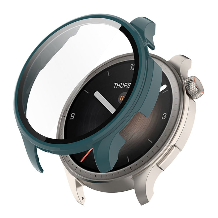 For Amazfit Balance A2286 ENKAY Hat-Prince Full Coverage Tempered Glass Film Integrated PC Watch Case(Dark Green) - Watch Cases by ENKAY | Online Shopping South Africa | PMC TechLife | Buy Now Pay Later Mobicred