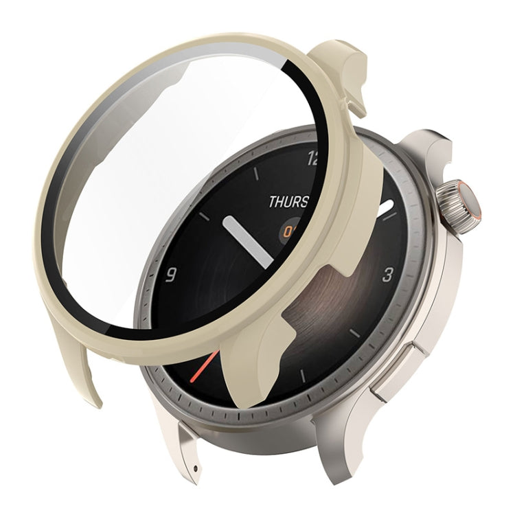 For Amazfit Balance A2286 ENKAY Hat-Prince Full Coverage Tempered Glass Film Integrated PC Watch Case(Ivory White) - Watch Cases by ENKAY | Online Shopping South Africa | PMC TechLife | Buy Now Pay Later Mobicred