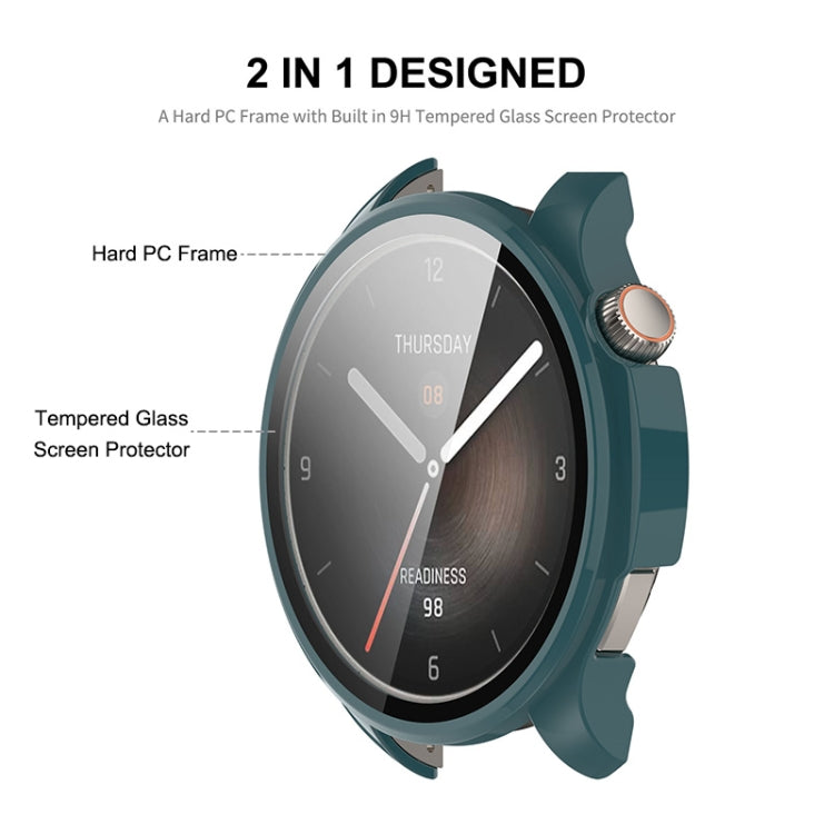 For Amazfit Balance A2286 ENKAY Hat-Prince Full Coverage Tempered Glass Film Integrated PC Watch Case(Black) - Watch Cases by ENKAY | Online Shopping South Africa | PMC TechLife | Buy Now Pay Later Mobicred