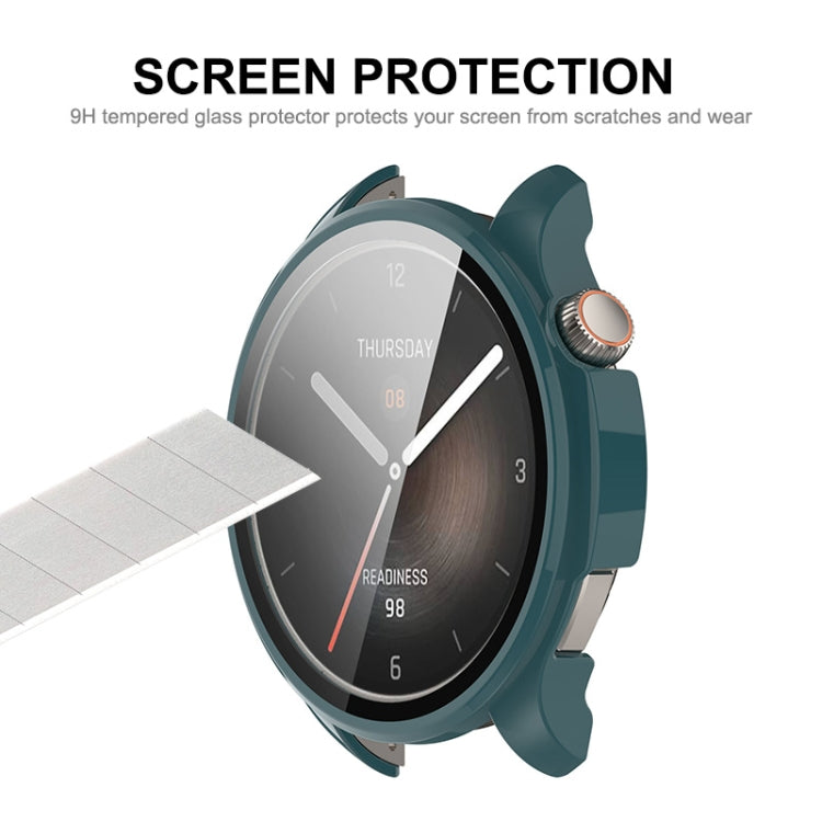 For Amazfit Balance A2286 ENKAY Hat-Prince Full Coverage Tempered Glass Film Integrated PC Watch Case(Black) - Watch Cases by ENKAY | Online Shopping South Africa | PMC TechLife | Buy Now Pay Later Mobicred