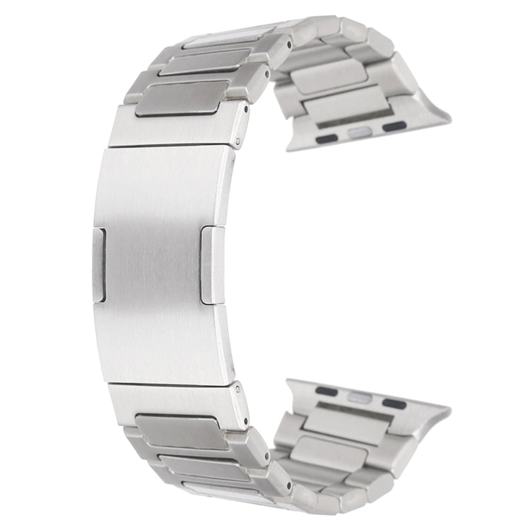 For Apple Watch Series 6 44mm Stainless Steel H-Shaped Fold Buckle Watch Band(Silver) - Watch Bands by PMC TechLife | Online Shopping South Africa | PMC TechLife | Buy Now Pay Later Mobicred