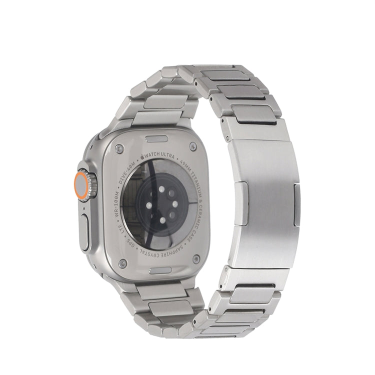 For Apple Watch Series 4 40mm Stainless Steel H-Shaped Fold Buckle Watch Band(Silver) - Watch Bands by PMC TechLife | Online Shopping South Africa | PMC TechLife