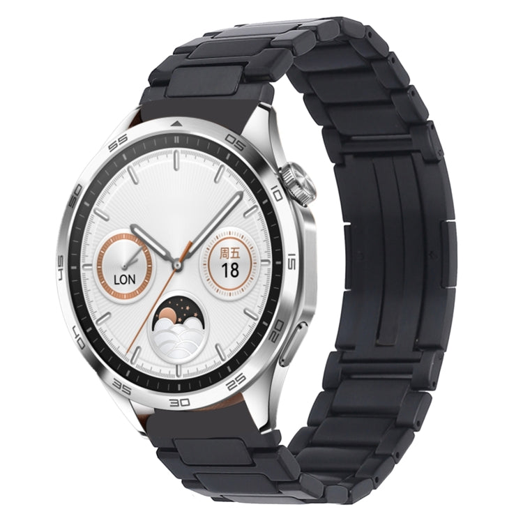 For Huawei Watch GT4 46mm H-Shaped Folding Buckle Stainless Steel Metal Watch Band(Black) - Watch Bands by PMC TechLife | Online Shopping South Africa | PMC TechLife | Buy Now Pay Later Mobicred