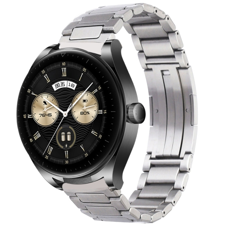 For Huawei Watch Ultimate / Buds H-Shaped Folding Buckle Stainless Steel Metal Watch Band(Silver) - Watch Bands by PMC TechLife | Online Shopping South Africa | PMC TechLife