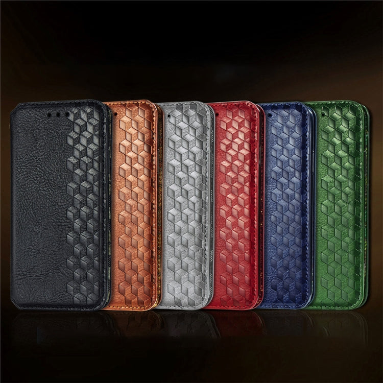 For Tecno Spark Go 2024 Cubic Grid Pressed Magnetic Leather Phone Case(Grey) - Tecno Cases by PMC Jewellery | Online Shopping South Africa | PMC Jewellery | Buy Now Pay Later Mobicred