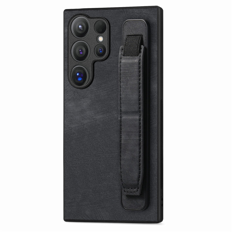For Samsung Galaxy S24 Ultra 5G Retro Wristband Holder Leather Back Phone Case(Black) - Galaxy S24 Ultra 5G Cases by PMC TechLife | Online Shopping South Africa | PMC TechLife | Buy Now Pay Later Mobicred