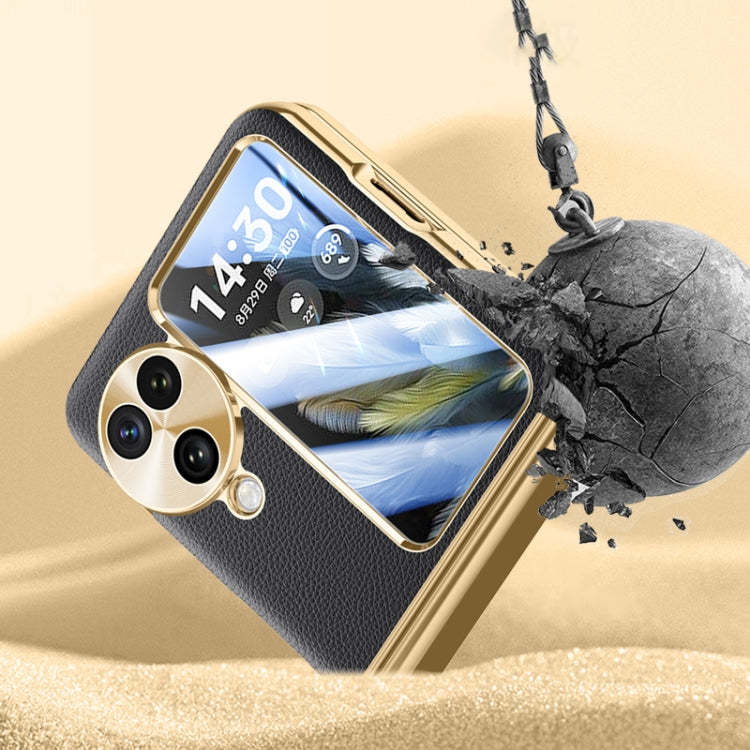For OPPO Find N3 Flip Electroplated Case-film Integral Hinge Shockproof Phone Case(Black) - Find N3 Flip Cases by PMC TechLife | Online Shopping South Africa | PMC TechLife | Buy Now Pay Later Mobicred