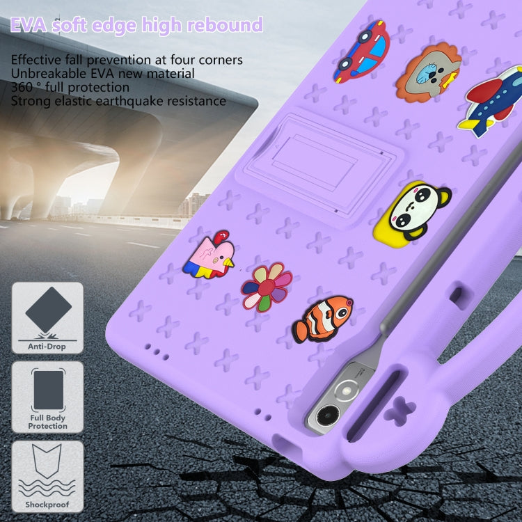 For  Lenovo Tab  P12 / Xiaoxin Pad Pro 12.7 Handle Kickstand Children EVA Shockproof Tablet Case(Light Purple) - Lenovo by PMC TechLife | Online Shopping South Africa | PMC TechLife | Buy Now Pay Later Mobicred