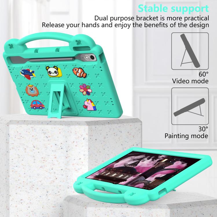 For  Lenovo Xiaoxin Pad Pro 12.7 2025 Handle Kickstand Children EVA Shockproof Tablet Case(Mint Green) - Lenovo by PMC TechLife | Online Shopping South Africa | PMC TechLife | Buy Now Pay Later Mobicred