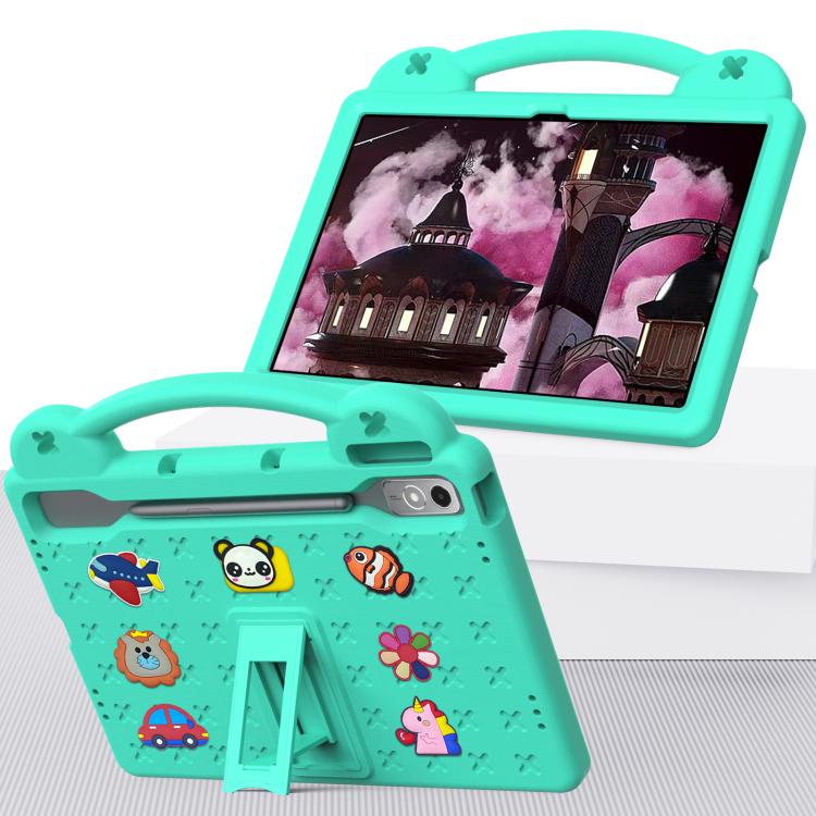 For  Lenovo Xiaoxin Pad Pro 12.7 2025 Handle Kickstand Children EVA Shockproof Tablet Case(Mint Green) - Lenovo by PMC TechLife | Online Shopping South Africa | PMC TechLife | Buy Now Pay Later Mobicred