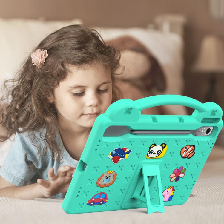 For  Lenovo Xiaoxin Pad Pro 12.7 2025 Handle Kickstand Children EVA Shockproof Tablet Case(Mint Green) - Lenovo by PMC TechLife | Online Shopping South Africa | PMC TechLife | Buy Now Pay Later Mobicred