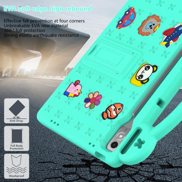 For  Lenovo Xiaoxin Pad Pro 12.7 2025 Handle Kickstand Children EVA Shockproof Tablet Case(Mint Green) - Lenovo by PMC TechLife | Online Shopping South Africa | PMC TechLife | Buy Now Pay Later Mobicred