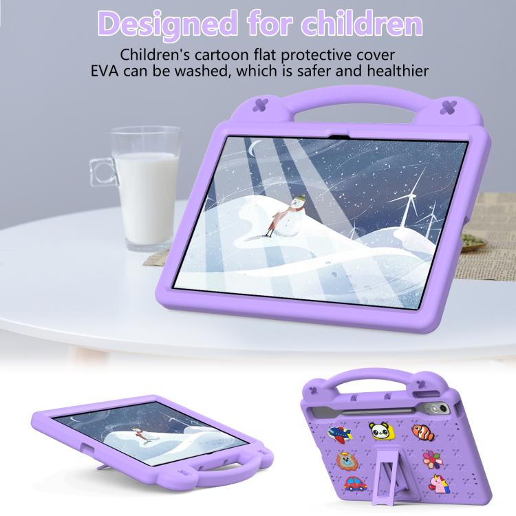 For  Lenovo Xiaoxin Pad Pro 12.7 2025 Handle Kickstand Children EVA Shockproof Tablet Case(Light Purple) - Lenovo by PMC TechLife | Online Shopping South Africa | PMC TechLife | Buy Now Pay Later Mobicred