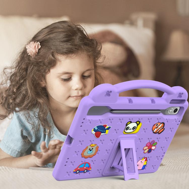 For  Lenovo Xiaoxin Pad Pro 12.7 2025 Handle Kickstand Children EVA Shockproof Tablet Case(Light Purple) - Lenovo by PMC TechLife | Online Shopping South Africa | PMC TechLife | Buy Now Pay Later Mobicred