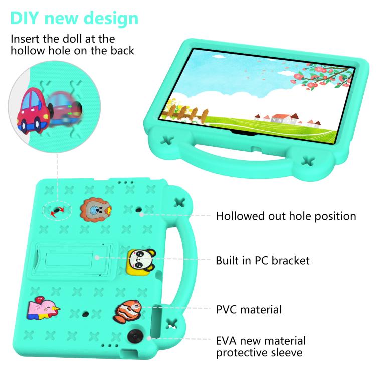For Lenovo Tab TB-311 / WIFI 10.1 2025 Handle Kickstand Children EVA Shockproof Tablet Case(Mint Green) - Lenovo by PMC TechLife | Online Shopping South Africa | PMC TechLife | Buy Now Pay Later Mobicred