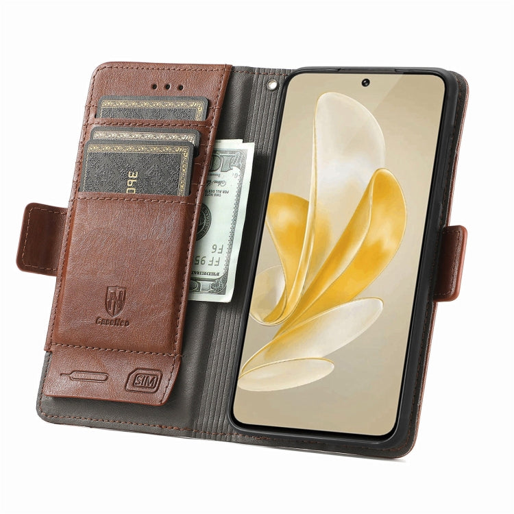 For vivo X100 CaseNeo Splicing Dual Magnetic Buckle Leather Phone Case(Brown) - vivo Cases by PMC Jewellery | Online Shopping South Africa | PMC Jewellery | Buy Now Pay Later Mobicred