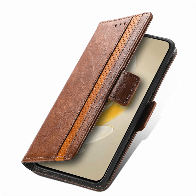 For vivo X100 CaseNeo Splicing Dual Magnetic Buckle Leather Phone Case(Brown) - vivo Cases by PMC Jewellery | Online Shopping South Africa | PMC Jewellery | Buy Now Pay Later Mobicred