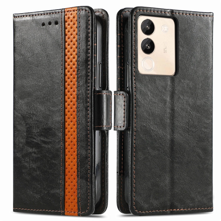 For vivo X100 Pro CaseNeo Splicing Dual Magnetic Buckle Leather Phone Case(Black) - X100 Pro Cases by imak | Online Shopping South Africa | PMC TechLife | Buy Now Pay Later Mobicred