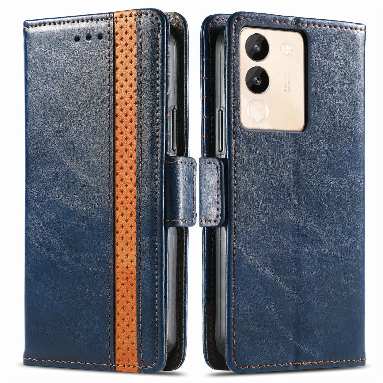 For vivo X100 Pro CaseNeo Splicing Dual Magnetic Buckle Leather Phone Case(Blue) - vivo Cases by PMC Jewellery | Online Shopping South Africa | PMC Jewellery | Buy Now Pay Later Mobicred