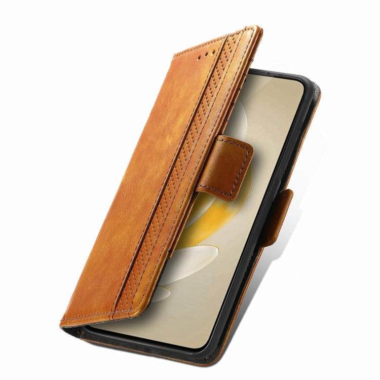 For vivo X100 Pro CaseNeo Splicing Dual Magnetic Buckle Leather Phone Case(Khaki) - free shipping - PMC Jewellery - Order now!