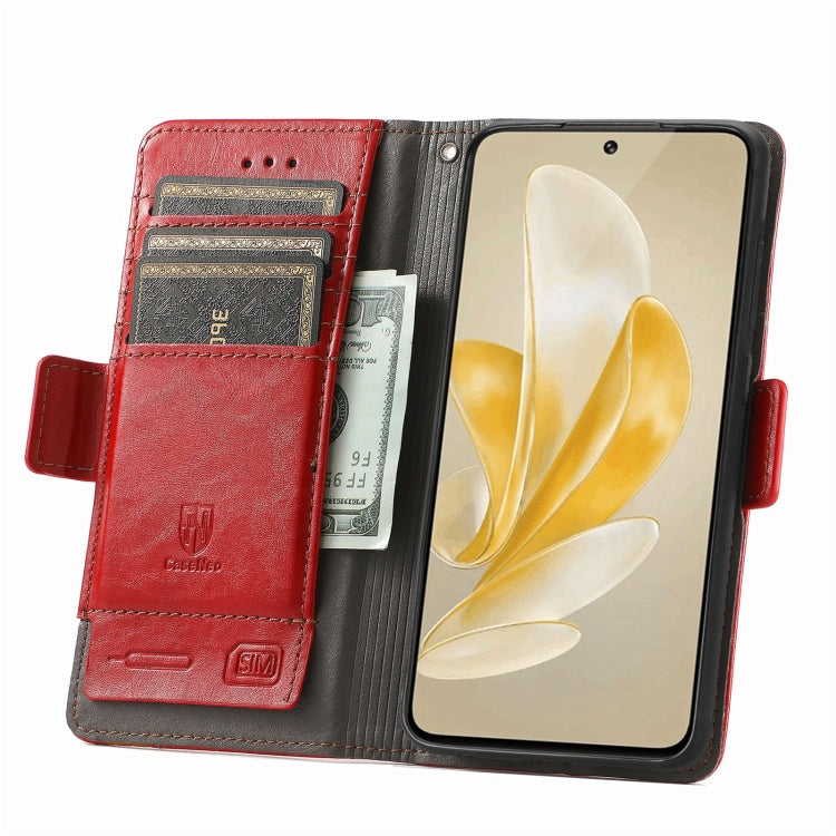 For vivo X100 Pro CaseNeo Splicing Dual Magnetic Buckle Leather Phone Case(Red) - vivo Cases by PMC Jewellery | Online Shopping South Africa | PMC Jewellery | Buy Now Pay Later Mobicred