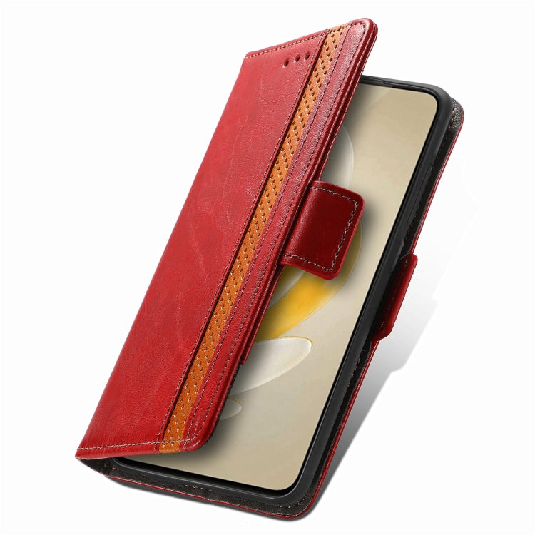 For vivo X100 Pro CaseNeo Splicing Dual Magnetic Buckle Leather Phone Case(Red) - vivo Cases by PMC Jewellery | Online Shopping South Africa | PMC Jewellery | Buy Now Pay Later Mobicred