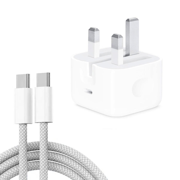 PD35W USB-C / Type-C Port Charger with 1m Type-C to Type-C Data Cable, UK Plug - USB Charger by PMC TechLife | Online Shopping South Africa | PMC TechLife | Buy Now Pay Later Mobicred