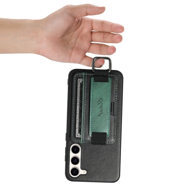 For Samsung Galaxy S24  5G Suteni H13 Card Wallet Wrist Strap Holder PU Phone Case(Black) - free shipping - PMC Jewellery - Order now!