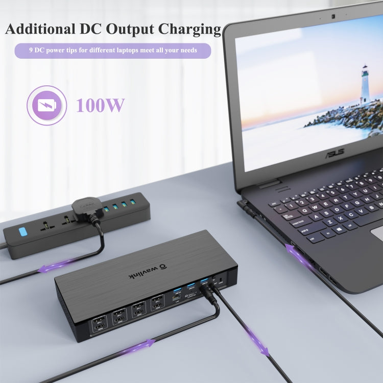 WAVLINK UG69PD10 1 to 4 Screens 4K/5K AV Transfer USB-C to HD Type-C Docking Station Hub, Plug:UK Plug - free shipping - PMc TechLife - Order now!