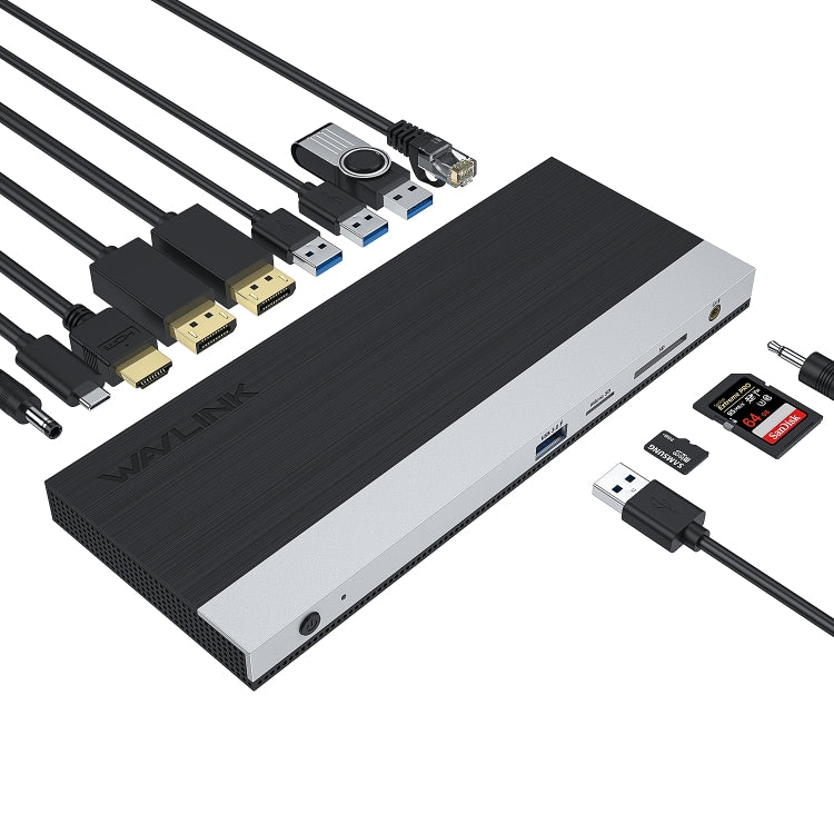 WAVLINK WL-UMD01 USB3.0 Splitter Docking Station Gigabit Ethernet / DP / HD Cable Converter(UK Plug) - free shipping - PMC Jewellery - Order now!