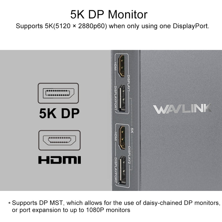 WAVLINK WL-UG69DK7 Laptops Type-C Universal Desktop Docking Station Aluminum Alloy HUB Adapter(EU Plug) - free shipping - PMC TechLife - Order now!