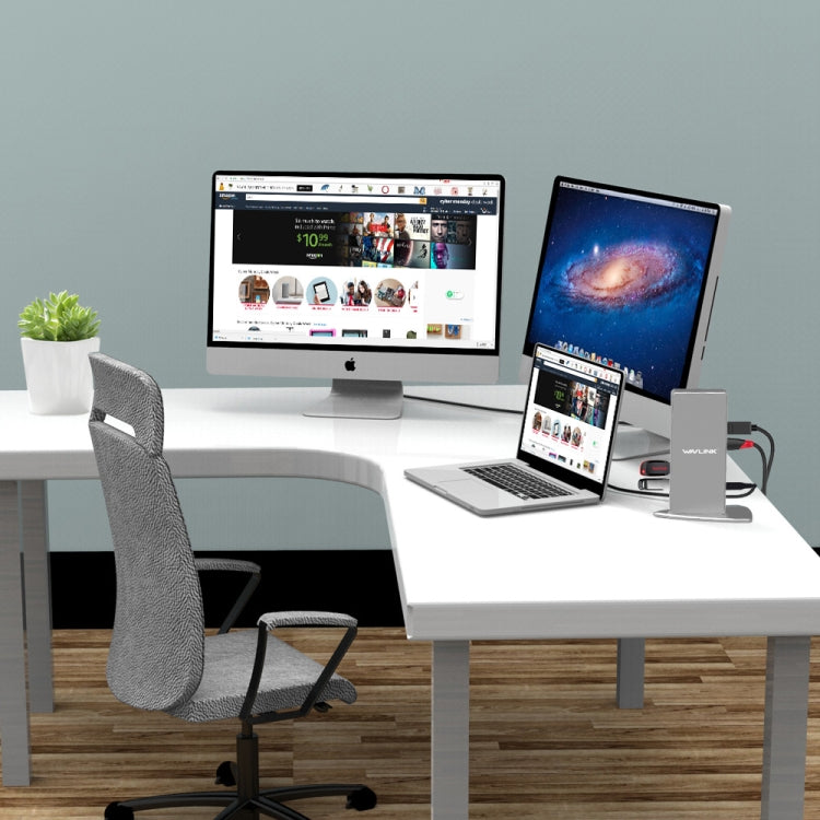 WAVLINK WL-UG69DK7 Laptops Type-C Universal Desktop Docking Station Aluminum Alloy HUB Adapter(EU Plug) - free shipping - PMC TechLife - Order now!
