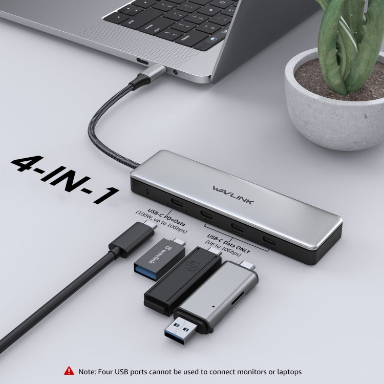 WAVLINK WL-UHP3411 10G Data Transfer Hub 4-in-1 Type-C to 4 USB-C 3.2 Gen2 Ports Adapter - free shipping - PMC Jewellery - Order now!
