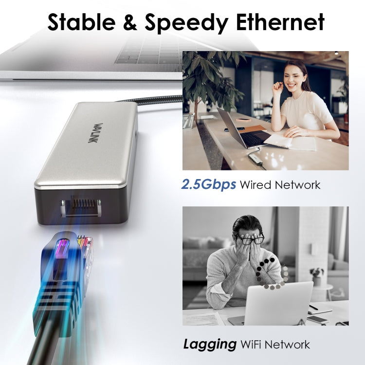 WAVLINK WL-UHP3414 100W Power 10Gbps 4K HDMI USB-C Dock HUB 3xUSB3.2 Gen 2 + 2.5G Ethernet Port - free shipping - PMC TechLife - Order now!