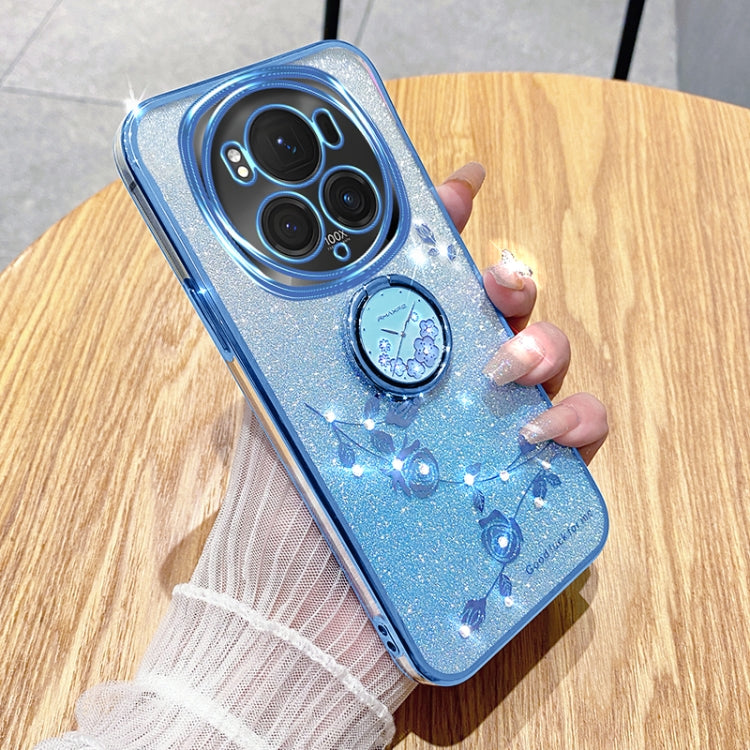 For Honor Magic6 Pro Gradient Glitter Immortal Flower Ring All-inclusive Phone Case(Blue) - free shipping - PMC Jewellery - Order now!